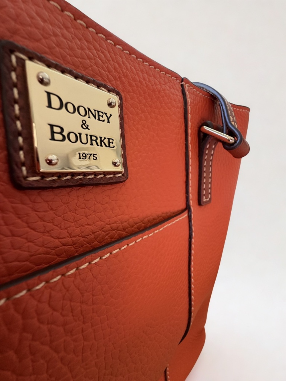 Dooney & Bourke Pebbled Leather Tote Bag - Coral Orange W/ Dust Bag